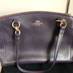 Coach medium carryall leather satchel (Aubergine)